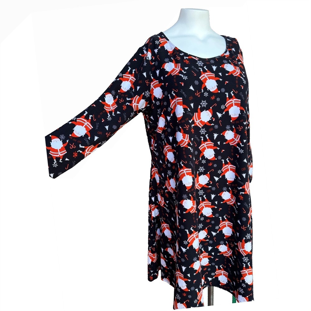 North Pole Santa Claus Dress XLarge Black Swing Christmas Holiday Graphic XL Fun